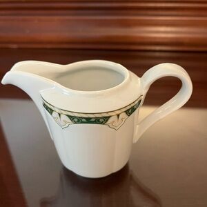 Elegant White and Green Creamer